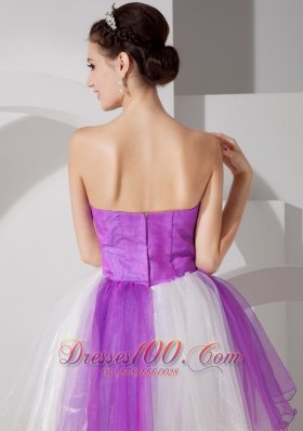 Purple and White Cocktail Dress Flowers Mini