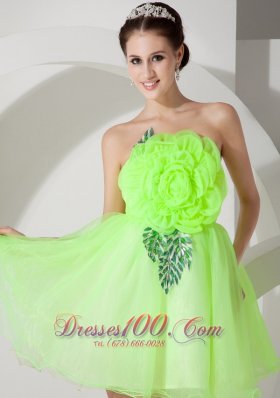 Flowers Front Bodice Short Prom Homecoming Dress