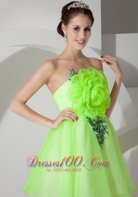 Flowers Front Bodice Short Prom Homecoming Dress