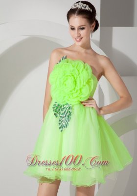 Flowers Front Bodice Short Prom Homecoming Dress