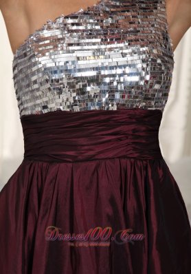 One Shoulder Mini Sequins Prom Homecoming Dress