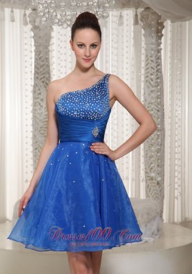 One Shoulder Beaded Homecoming Dress For Party