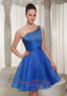 One Shoulder Beaded Homecoming Dress For Party