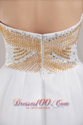 Princess Sweetheart Knee-length Beading Prom Homecoming Dress