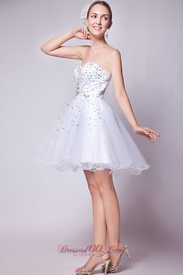 A-line Prom Dress Beading Mini-length