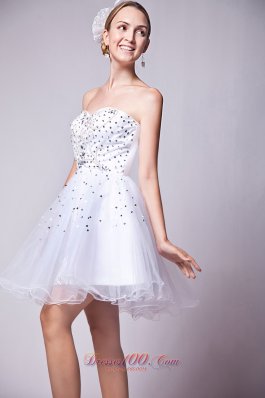 A-line Prom Dress Beading Mini-length