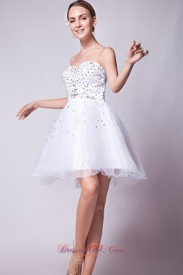 A-line Prom Dress Beading Mini-length