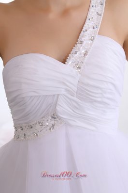 Single Strap Crossed Bust Prom Dress Beading Mini