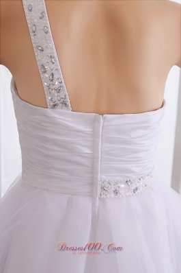 Single Strap Crossed Bust Prom Dress Beading Mini