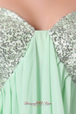 Apple Green Empire Sequin Mini Prom Homecoming Dress