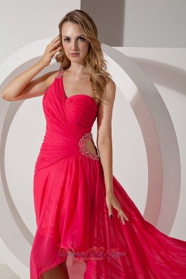 Short Front Long Back One Shoulder Prom Party Dress