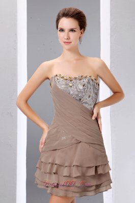 Short Prom Dress BeadingSequins Layered Prom Gowns