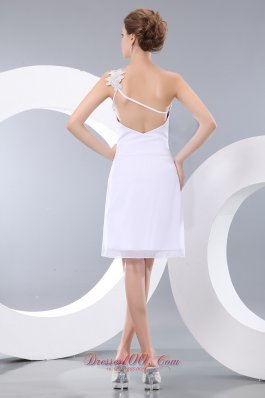 Column Short Prom / Homecoming Dress Appliques One Shoulder