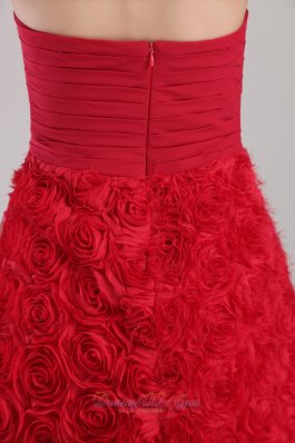 Rolling Flowers Prom / Cocktail Dress Wine Red Mini