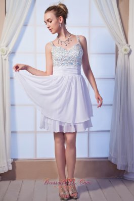 Beading Homecoming Dress Empire Mini White