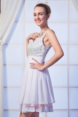 Beading Homecoming Dress Empire Mini White