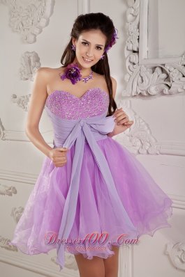 Lavender A-line Prom / Homecoming Dress Mini