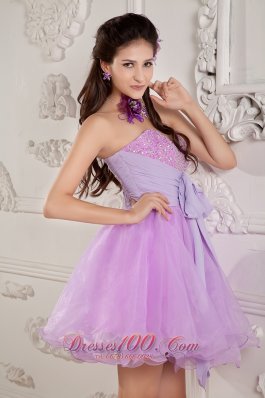 Lavender A-line Prom / Homecoming Dress Mini