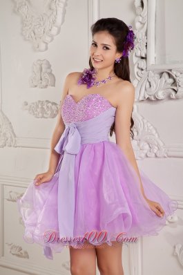 Lavender A-line Prom / Homecoming Dress Mini