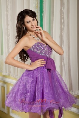 Cocktail Dress Sweetheart Mini Lavender A-line