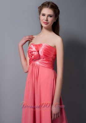 Flower Bridesmaid Dress Chiffon and Taffeta Ankle-length