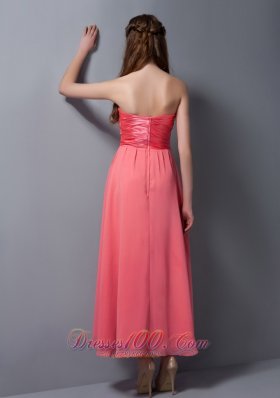 Flower Bridesmaid Dress Chiffon and Taffeta Ankle-length