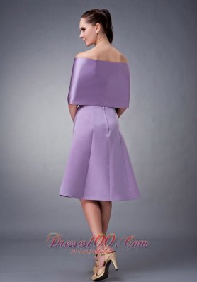 wrap Tied Bow Decorated Bridesmaid Dress Tea-length