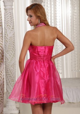 Halter Mini Prom / Cocktail Dress Beading Decorate