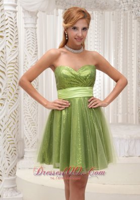 Sequin and Tulle With Sash Prom / Cocktail Dress