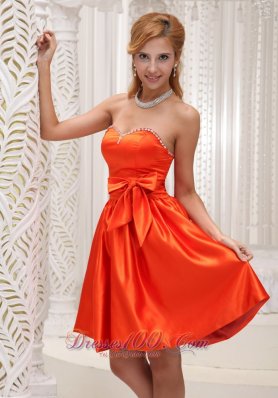 Orange Bowknot Bridesmaid Dress 2013