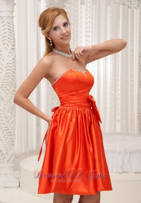 Orange Bowknot Bridesmaid Dress 2013