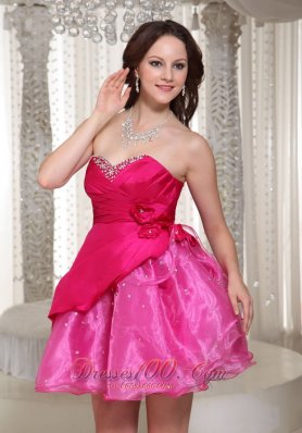 Prom / Cocktail Dress Beading Decorate Hot Pink