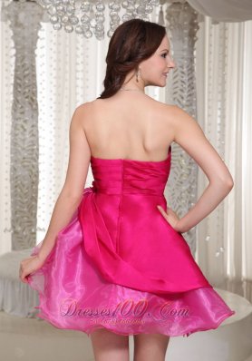 Prom / Cocktail Dress Beading Decorate Hot Pink