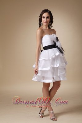 Hand Made Flower Prom Homecoming Dress Layered Ruffles