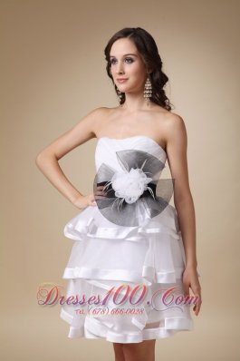 Hand Made Flower Prom Homecoming Dress Layered Ruffles