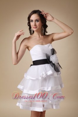 Hand Made Flower Prom Homecoming Dress Layered Ruffles