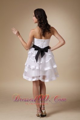 Hand Made Flower Prom Homecoming Dress Layered Ruffles