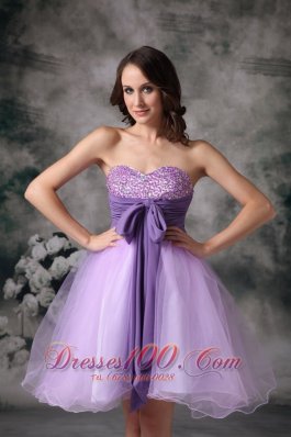 A-line Mini Organza Beading Prom / Homecoming Dress