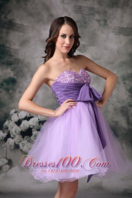 A-line Mini Organza Beading Prom / Homecoming Dress