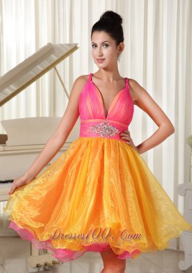 Colorful Princess Prom Dress Beaded Decorate Waist