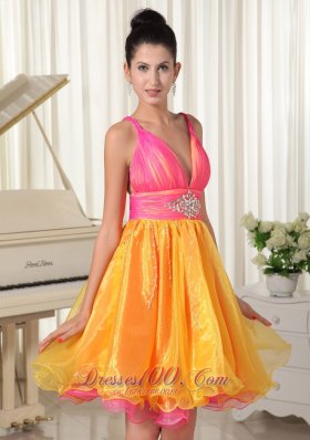 Colorful Princess Prom Dress Beaded Decorate Waist