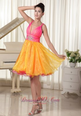 Colorful Princess Prom Dress Beaded Decorate Waist