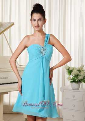 Beaded Decorate Bust One Shoulder Homecoming Dress