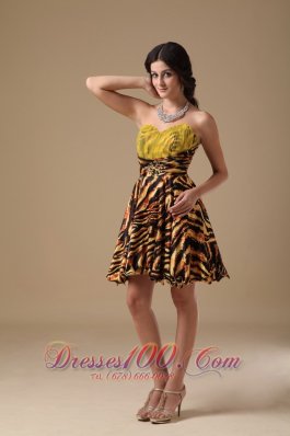 Leopard Beading Prom Dress Multi-color Mini