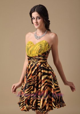 Leopard Beading Prom Dress Multi-color Mini