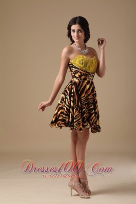 Leopard Beading Prom Dress Multi-color Mini