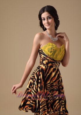 Leopard Beading Prom Dress Multi-color Mini