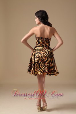 Leopard Beading Prom Dress Multi-color Mini