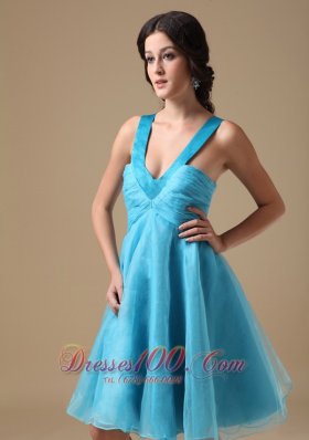 Deep V-neck Knee-length A-line Prom Dress