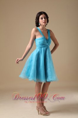 Deep V-neck Knee-length A-line Prom Dress